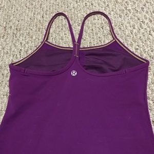 Purple Lululemon tank with built in bra